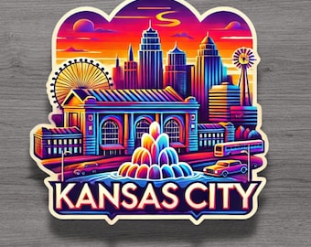 Magnes na lodówkę lub naklejka na laptopa Kansas City