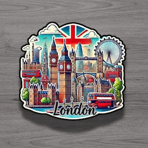 London UK Fridge Magnet or Laptop Sticker