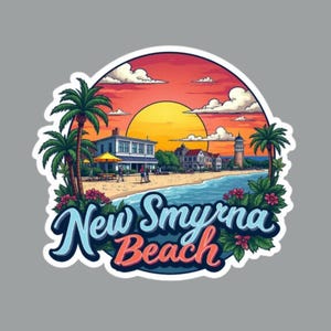 New Smyrna Beach Florida Fridge Magnet or Laptop Sticker