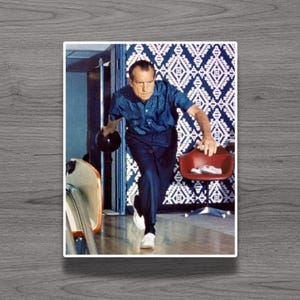 Richard Nixon Bowling Fridge Magnet or Laptop Sticker