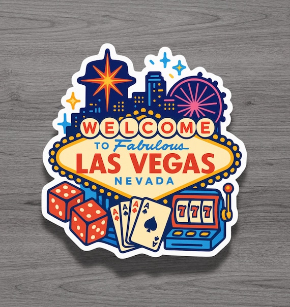 Las Vegas Nevada Slot Machine Fridge Magnet or Laptop Sticker