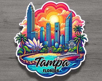 Tampa Florida Fridge Magnet or Laptop Sticker