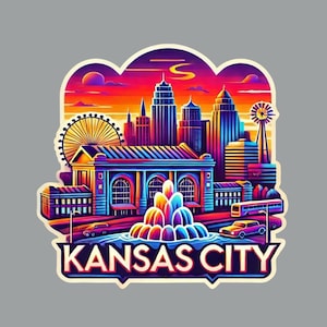 Kansas City Fridge Magnet or Laptop Sticker
