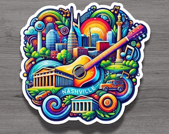 Nashville Tennessee Fridge Magnet or Laptop Sticker