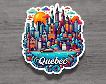 Quebec City Canada Fridge Magnet or Laptop Sticker