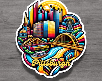 Pittsburgh Pennsylvania Fridge Magnet or Laptop Sticker