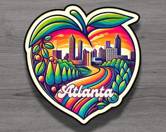 Atlanta Georgia Peach Fridge Magnet or Laptop Sticker