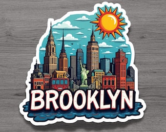 Brooklyn New York Boroughs Vacation Fridge Magnet or Laptop Sticker