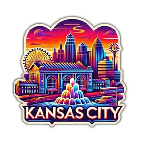 Aimant de réfrigérateur ou autocollant d'ordinateur portable Kansas City image 5