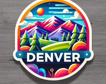Imán para nevera o pegatina para portátil de Denver, Colorado