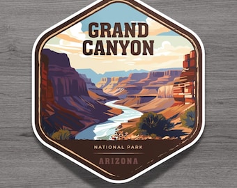 Aimant de réfrigérateur ou autocollant pour ordinateur portable Parc national du Grand Canyon