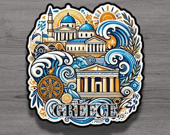 Greece Fridge Magnet or Laptop Sticker