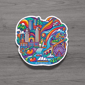 Minneapolis Minnesota Fridge Magnet or Laptop Sticker