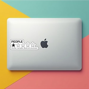 People 1 Star Review Funny Sarcastic Humor Fridge Magnet or Laptop Sticker STICKER