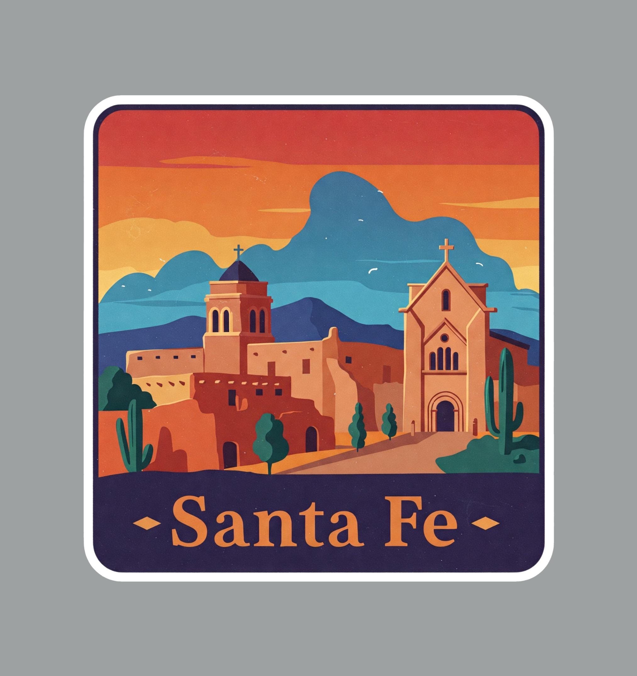 Santa Fe New Mexico Design C Souvenir Vinyl Decal Sticker