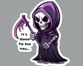 Grim Reaper Fridge Magnet or Laptop Sticker