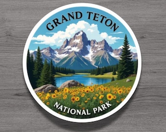 Grand Teton National Park Wyoming Fridge Magnet or Laptop Sticker
