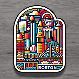 Boston Massachusettes Fridge Magnet or Laptop Sticker