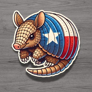 Texas Armadillo Fridge Magnet or Laptop Sticker
