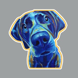 Weimaraner Dog Art Fridge Magnet or Laptop Sticker