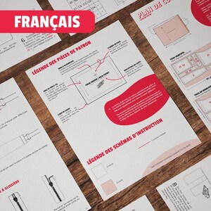 Baguette bag with gusseted pockets, PDF sewing pattern, bag pattern in french and english, A4 and US Letter formats, shoulder bag image 13