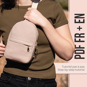 Fanny pack with front zipper pocket, PDF sewing pattern | french and english | A4, US Letter formats | crossbody bag