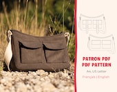Sac baguette poches à soufflet, patron de couture PDF | français et anglais | formats A4, US letter | sac à bandoulière
