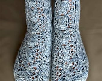 Wishbone Lace Socks Knitting Pattern - PDF