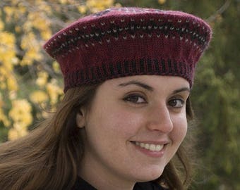 Diamond Band Beret Knitting Pattern - PDF