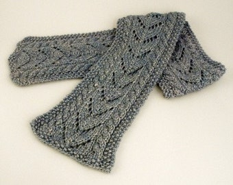 Aran Cable and Lace Scarf Knitting Pattern - PDF