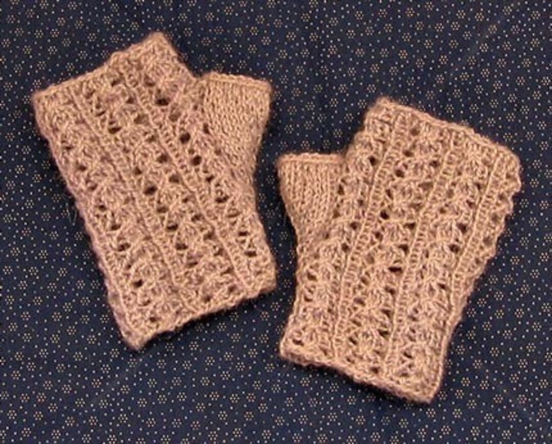 Lacy Wrist Warmers Knitting Pattern PDF Etsy
