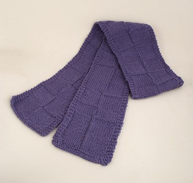 Big Block Scarf Knitting Pattern PDF image 1