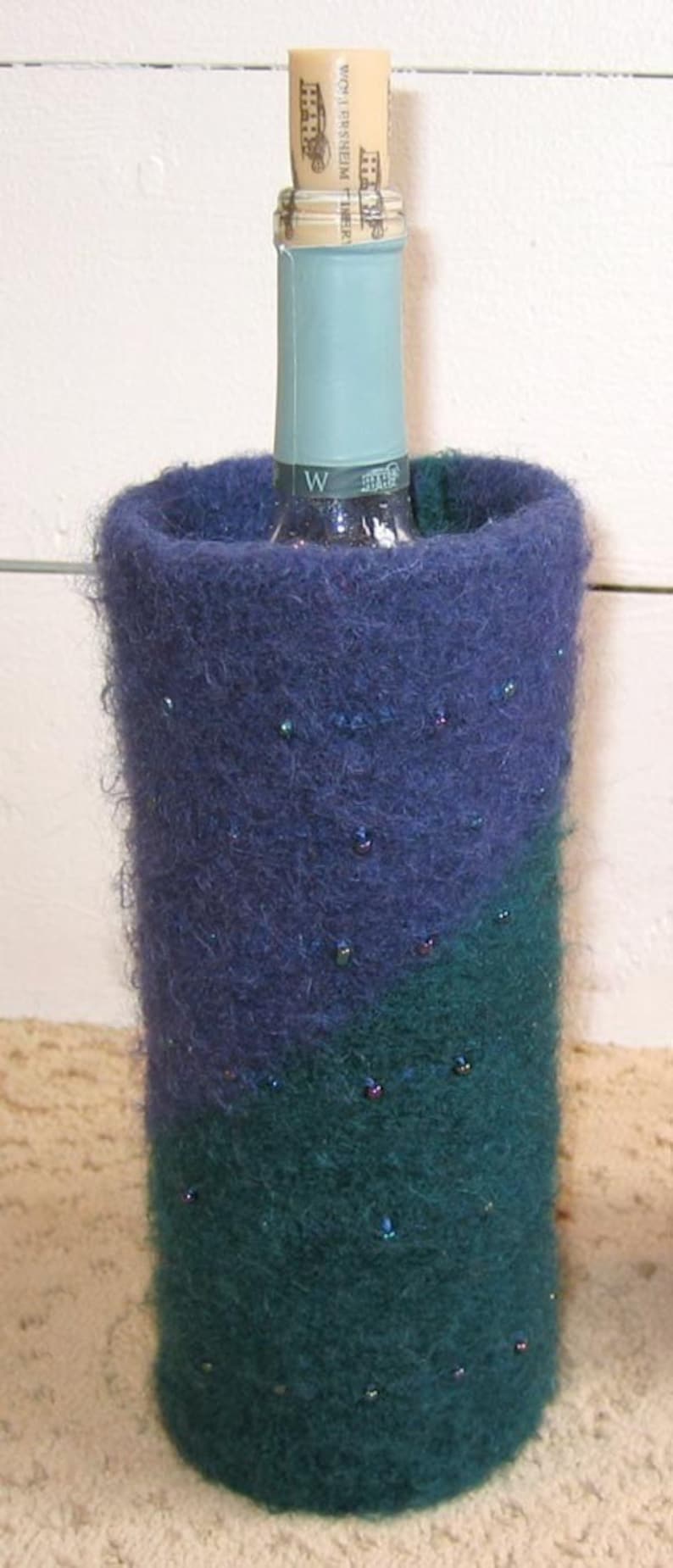 Download Felted Wine Bottle Cozy Knitting Pattern PDF | Etsy