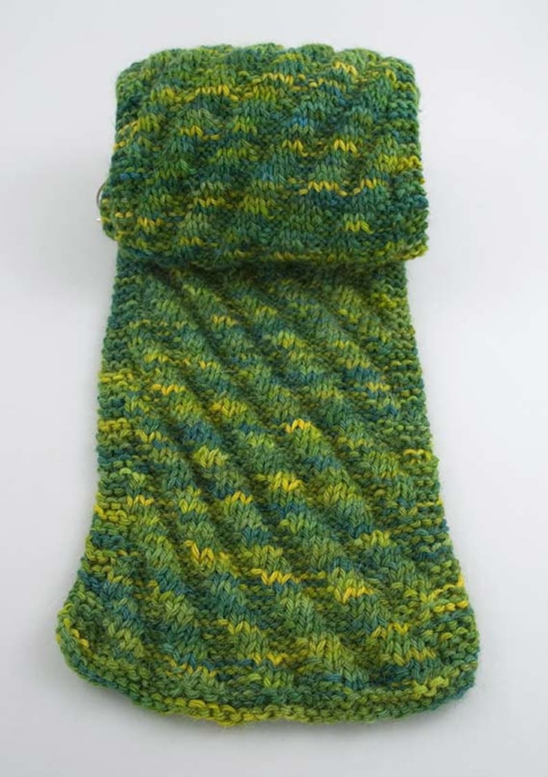 Diagonal Rib Scarf Knitting Pattern PDF image 1