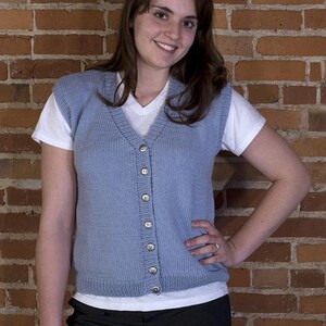 Classic V Neck Vest Knitting Pattern - PDF