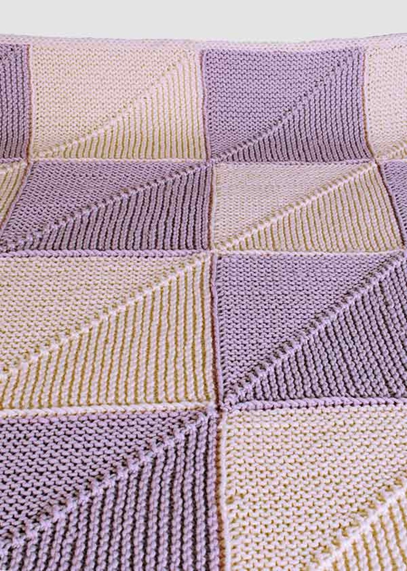 Mitered Square Baby Blanket Knitting Pattern PDF image 2