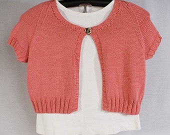 Aran Cropped Cardi Knitting Pattern - PDF