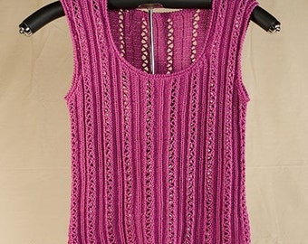 Lace and Rib Tank Knitting Pattern - PDF