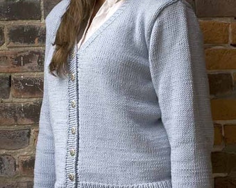 Classic V Neck Cardigan Knitting Pattern - PDF