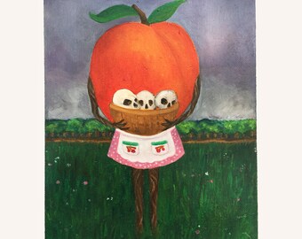 Not so Sweet a Peach Oil Painting