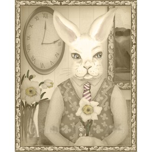 Phooka Portrait with Daffodil Print