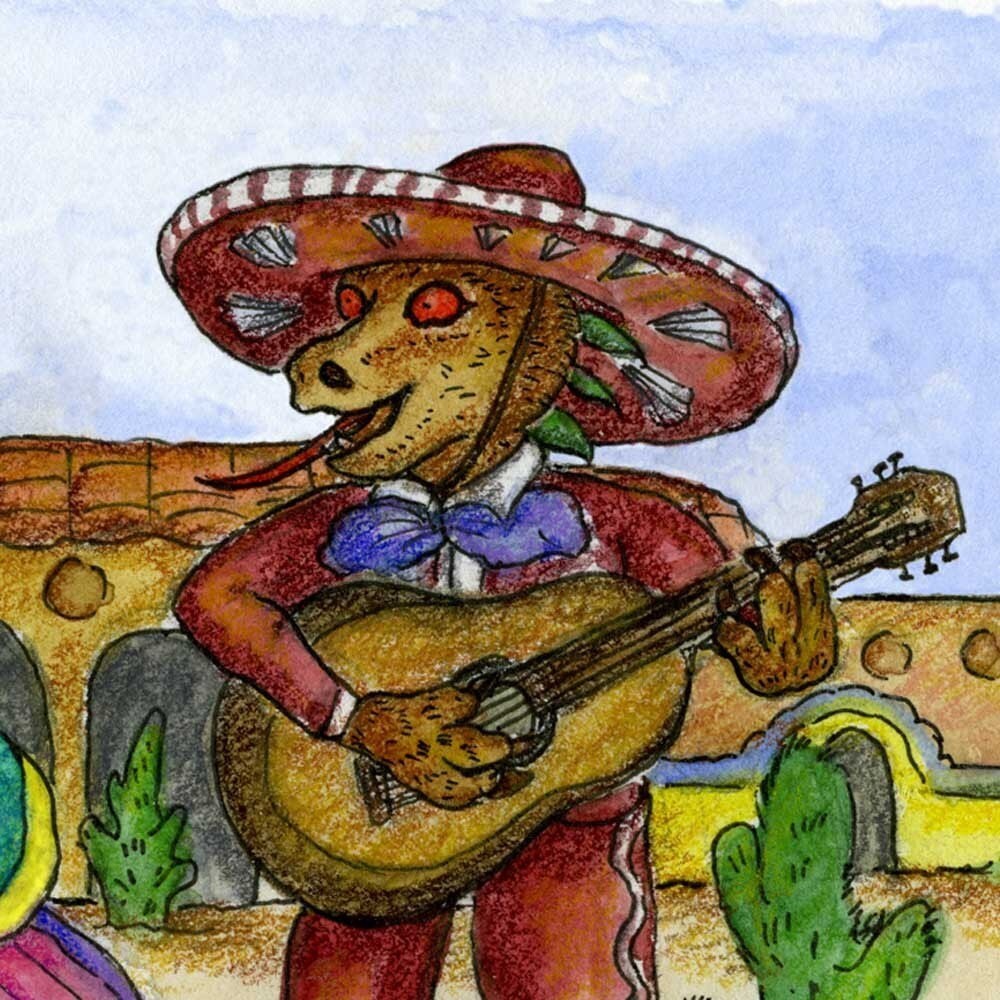 Chupacabra and Chicken Mariachi Band Print - Etsy, image size:1000x1000