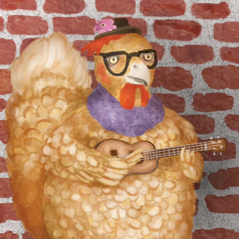Abandoned Urban Hipster Chicken Print image 2