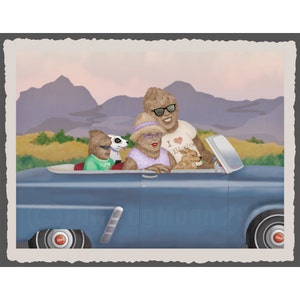 Bigfoot Family Sunday Drive Print