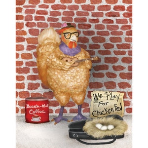 Abandoned Urban Hipster Chicken Print image 1