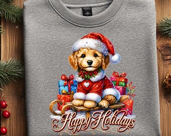 Cane di Natale PNG: clipart festiva per sublimazione (download digitale)