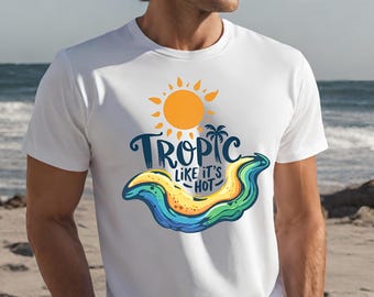 Watercolor Tropical Beach PNG: Summer Vibes, Commercial Use (Digital Download
