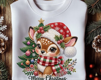 Weihnachts-Rentier PNG, festliches Sublimationsdesign (Digitaler Download)