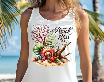 Beach Bliss PNG: Summer Clipart, Sublimation Design (Digital Download)