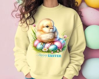 Pollito de Pascua PNG: Huevos de Pascua coloridos (Descarga digital)